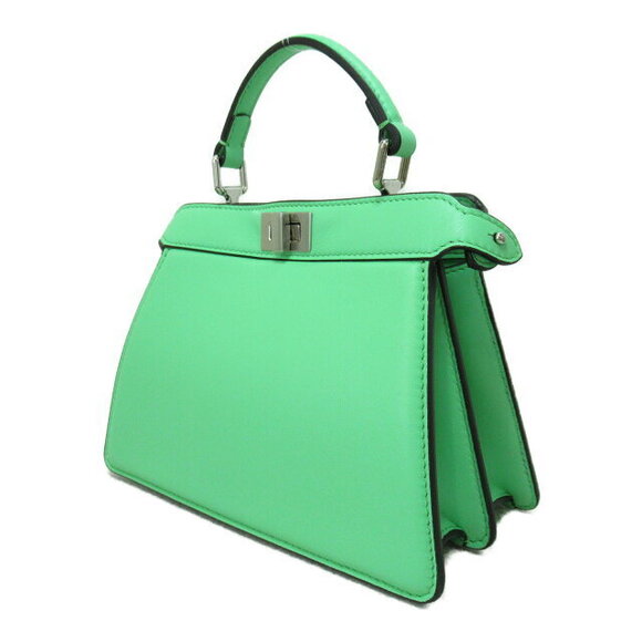 Fendi Peekaboo ICIU Shoulder Bag Leather Green Carry On - Picture 2 of 9